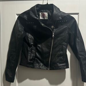 Justice Black Faux Leather Jacket